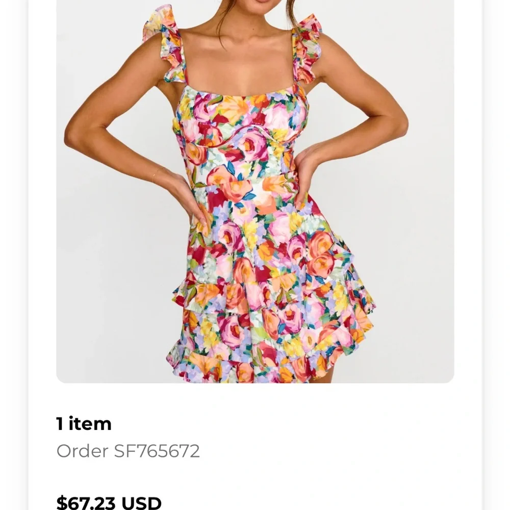 Angel Biba Colorful Floral Mini Dress - Picture 2 of 8